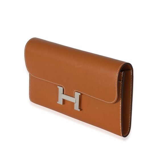 Hermès Fauve Barenia Constance Long Wallet PHW - Picture 2 of 7